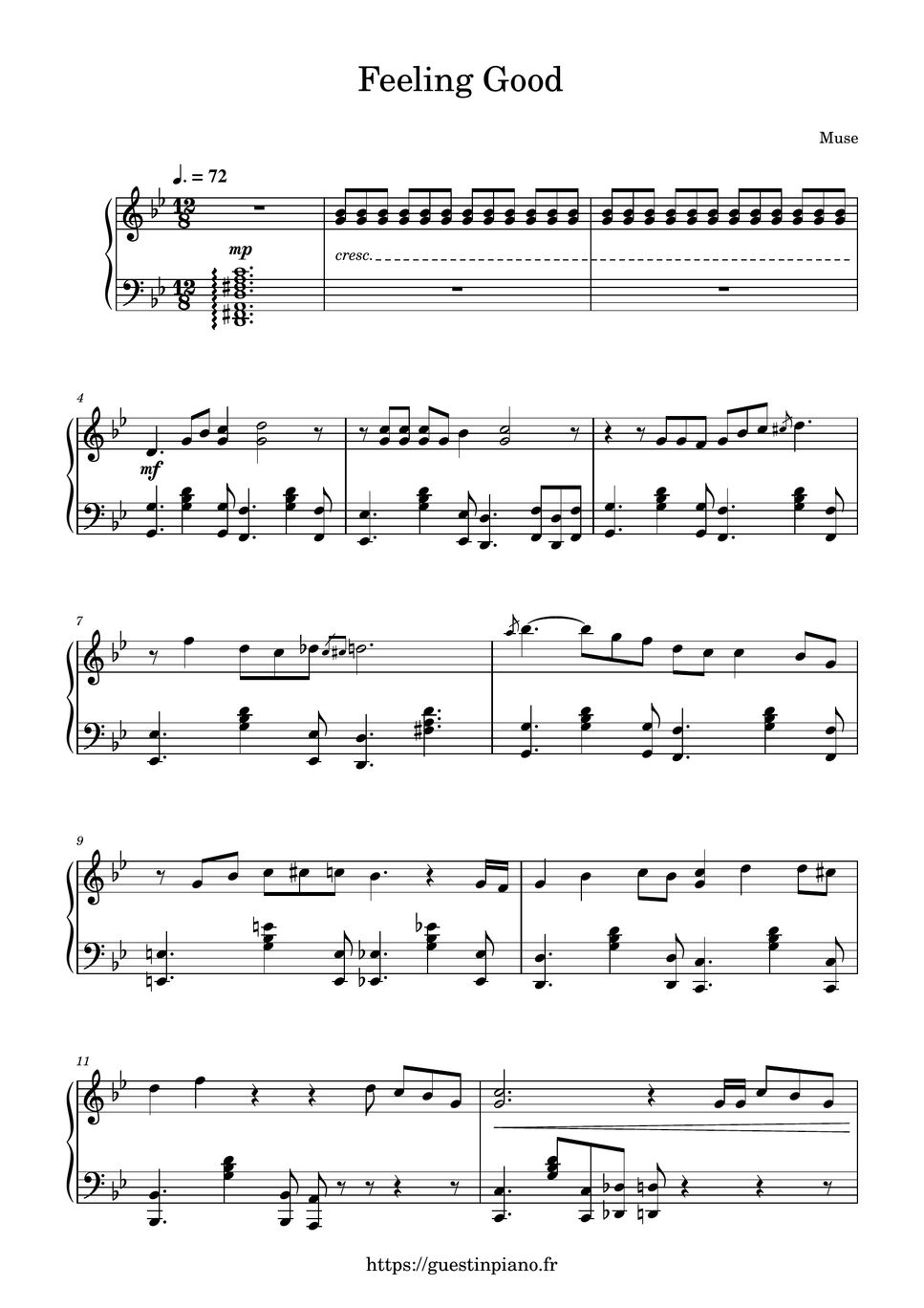 Muse feeling good sheets by guestinpiano