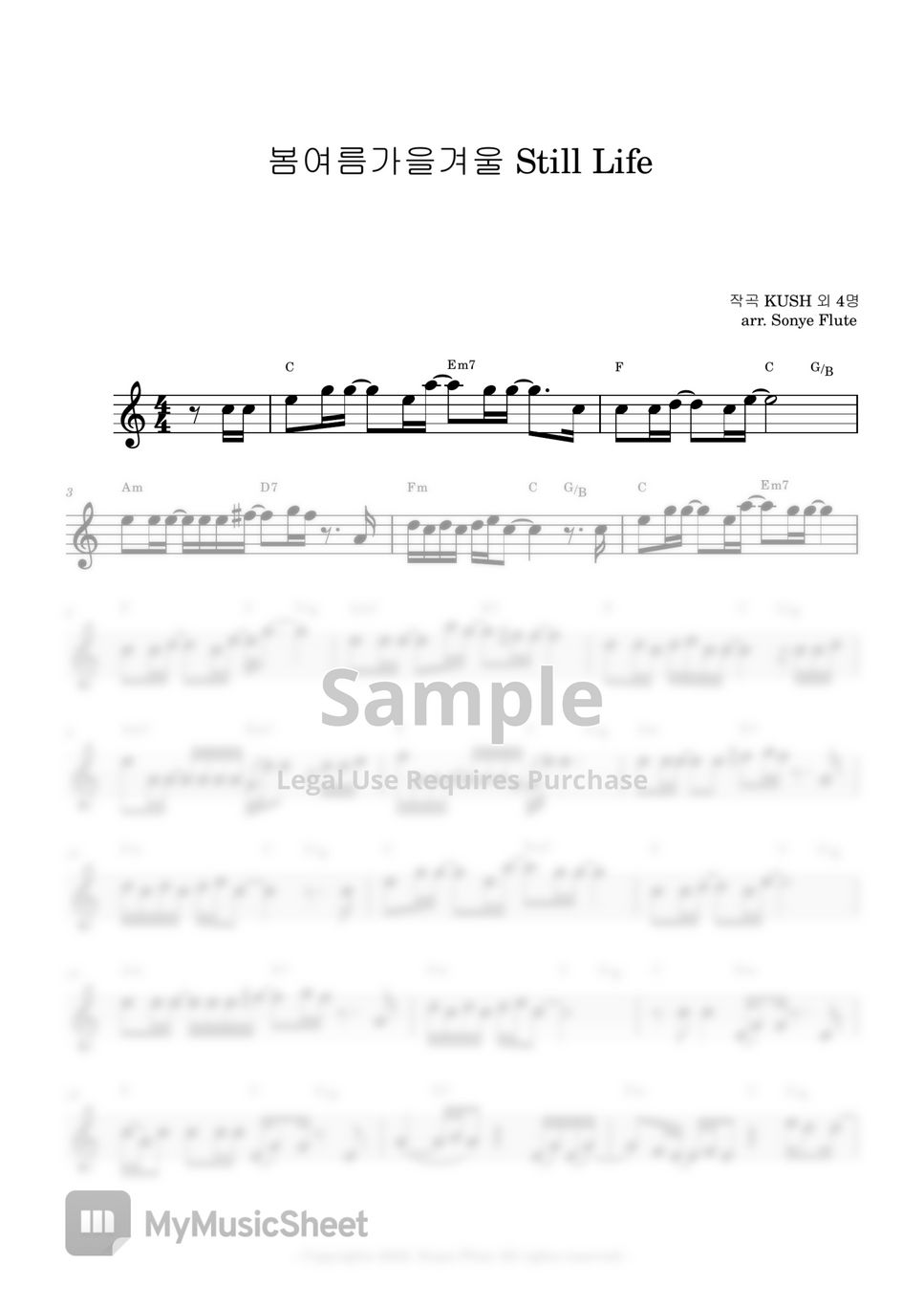 BIGBANG - Still Love (Flute Sheet Music) by sonye flute