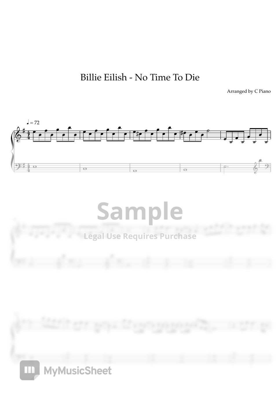 billie-eilish-no-time-to-die-easy-version-spartito-by-c-piano