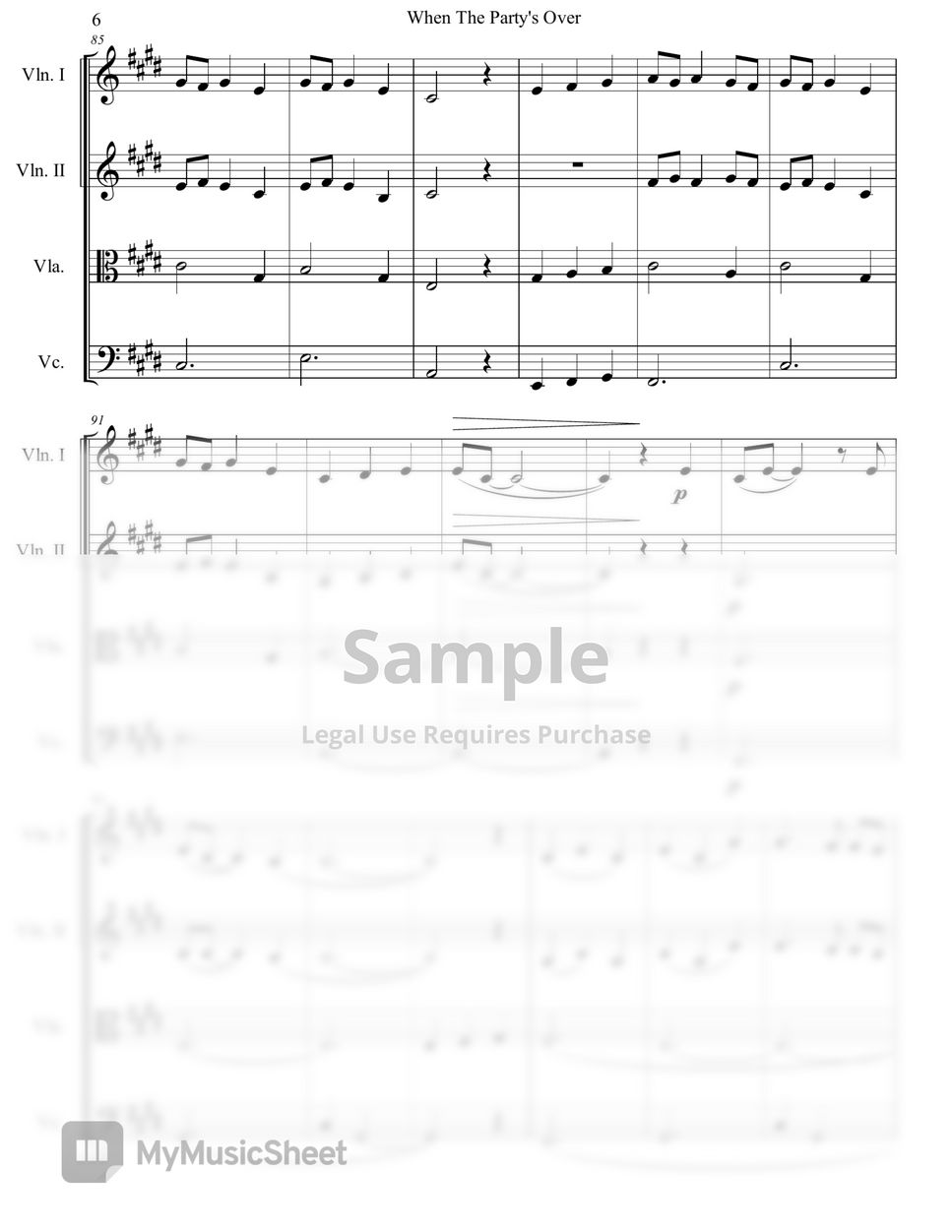 Billie Eilish - When The Party's Over (String Quartet) by Genti Guxholli