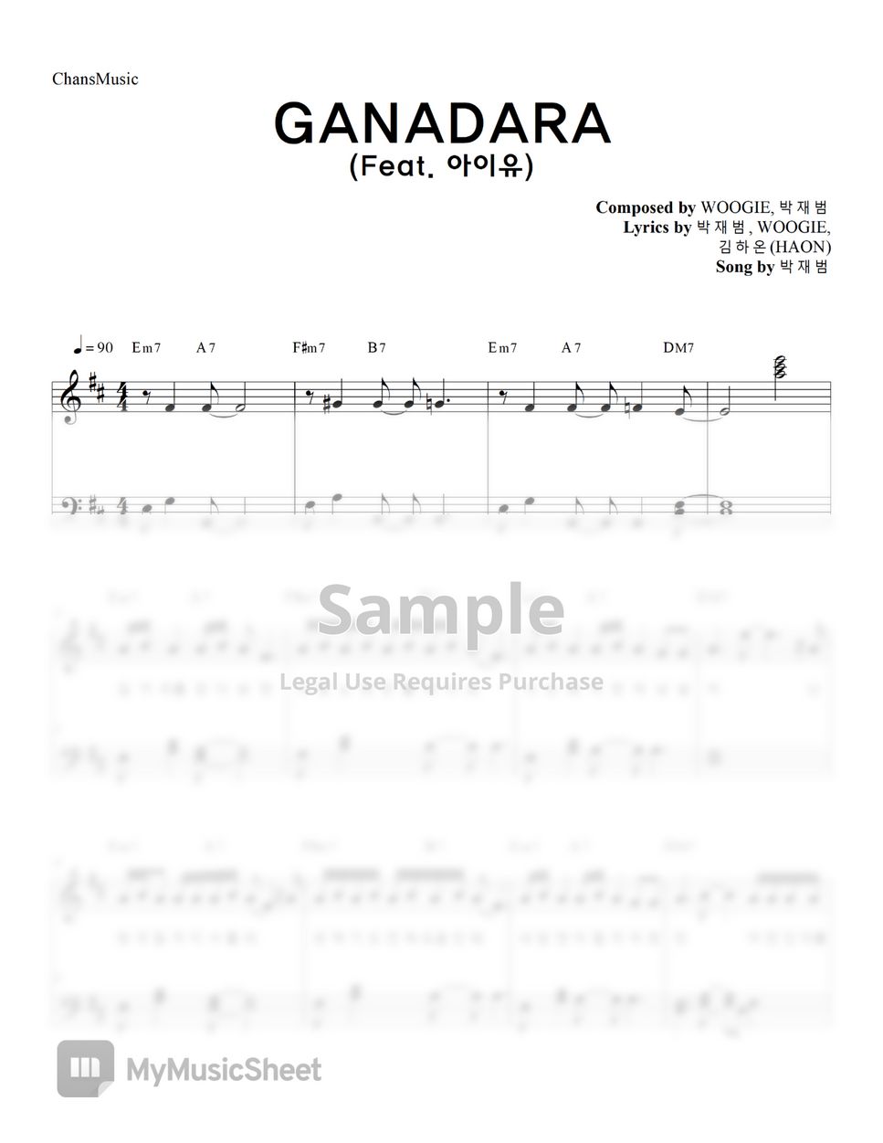 Jay Park - GANADARA (Feat. IU) (Easy Version) by ChansMusic