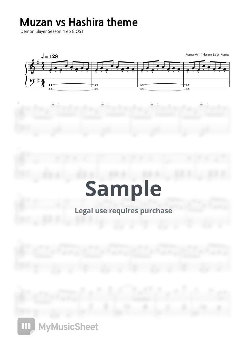 Go shiina - Muzan vs Hashira theme (Demon Slayer Season 4 ep 8 OST Easy ver) by Haren Easy Piano
