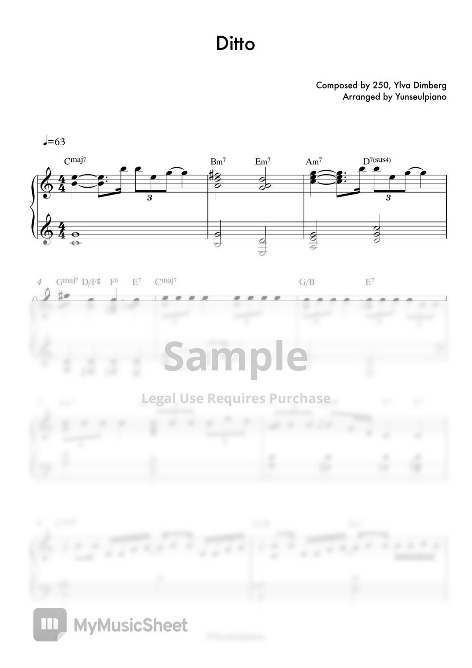 Ditto – NewJeans Sheet music for Piano (Solo)