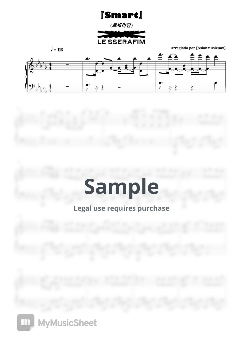 LE SSERAFIM - Smart (Sheet, MIDI, PracticeTrack & WAV) Sheets by ...