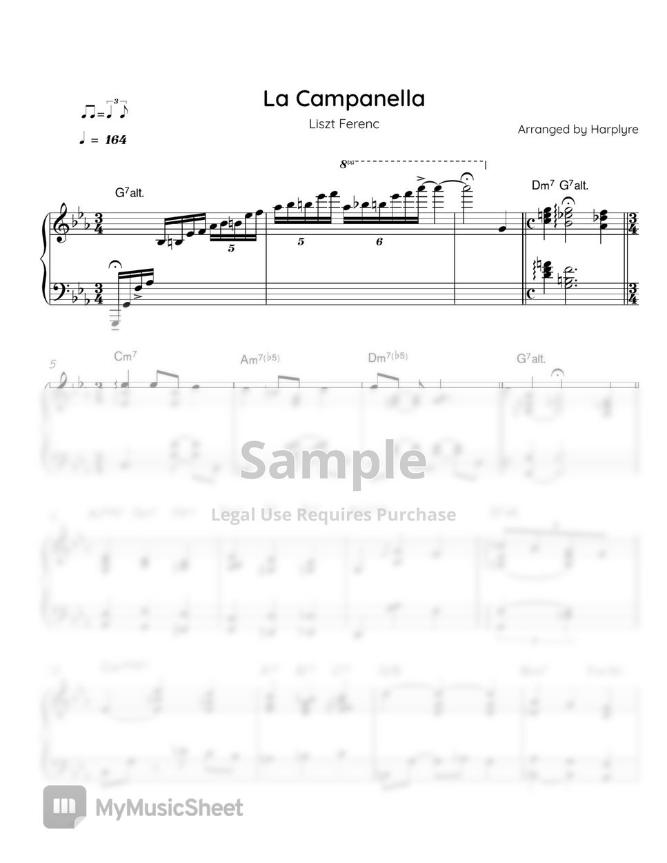 Franz Liszt - La Campanella (jazz ver.) Sheets by Harplyre