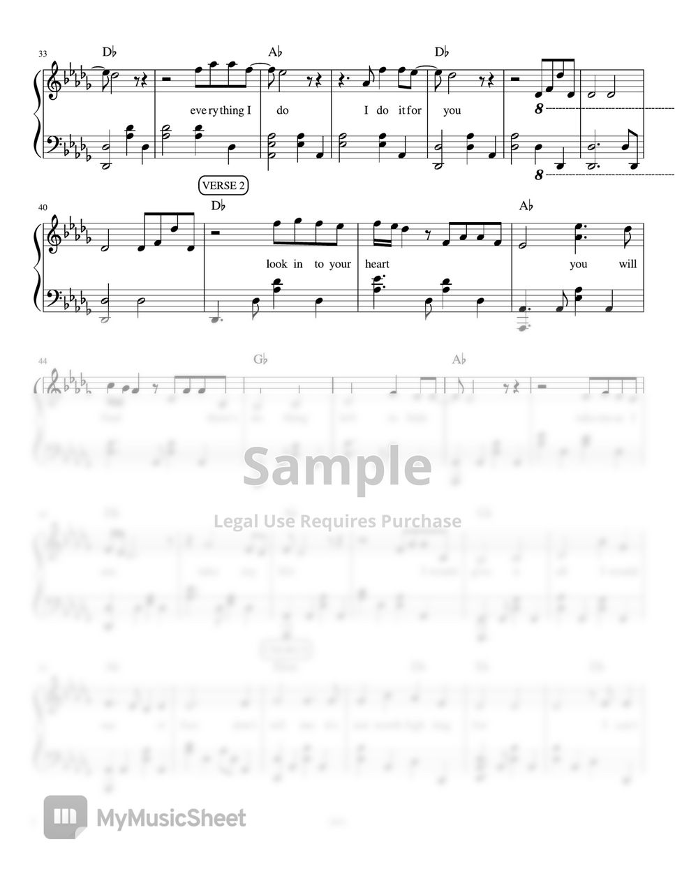 Bryan Adams - I Do It For You (piano sheet music) by Mel's Music Corner