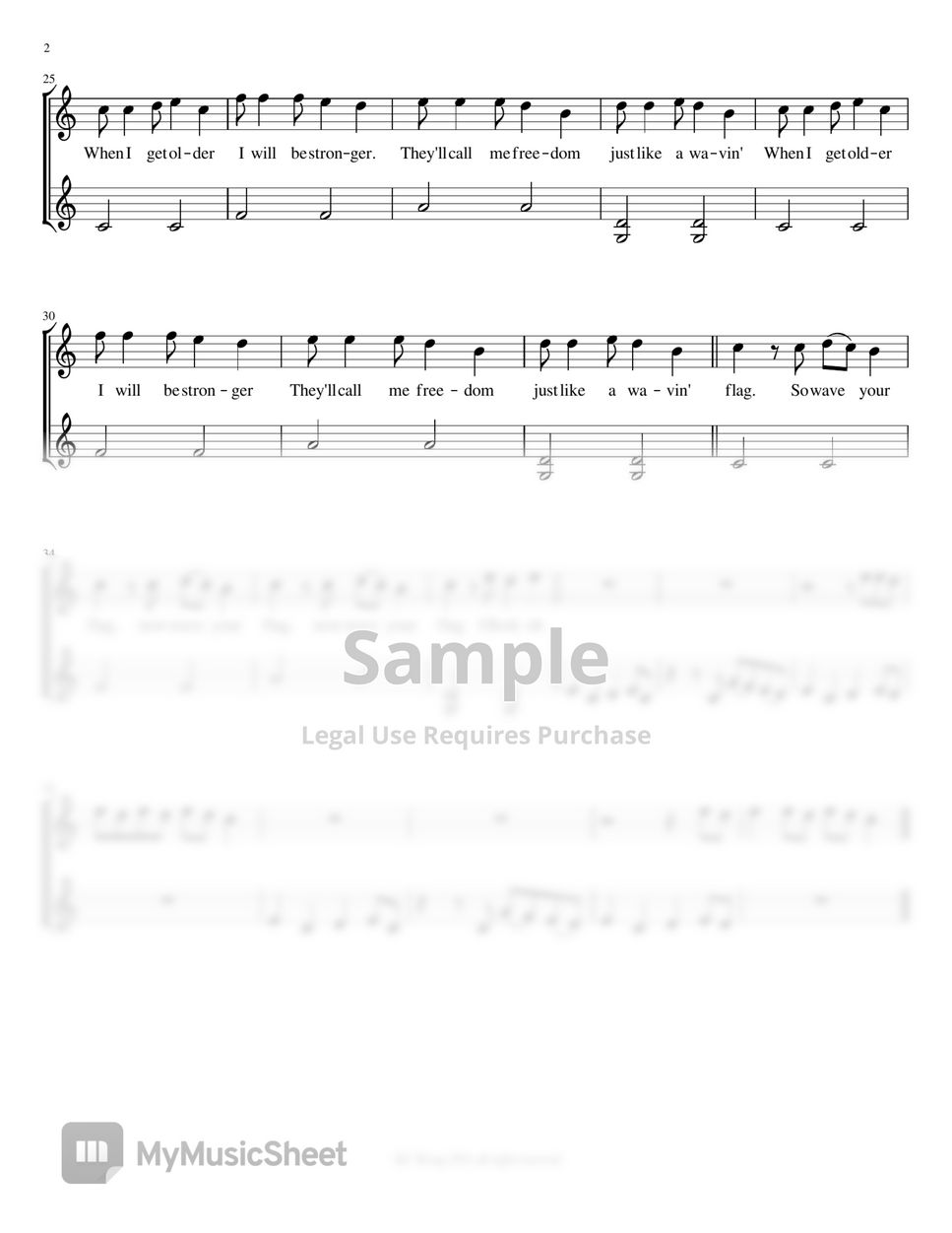 K'naan - Wavin' Flag (Violin Duet) Sheet by KC Wong