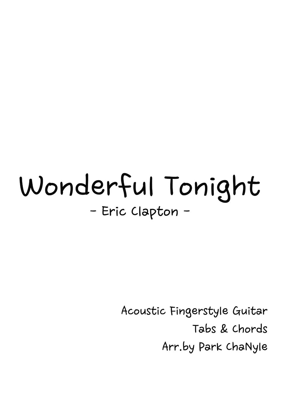 Eric Clapton - Wonderful Tonight (Fingerstyle Guitar) by Park ChaNyle