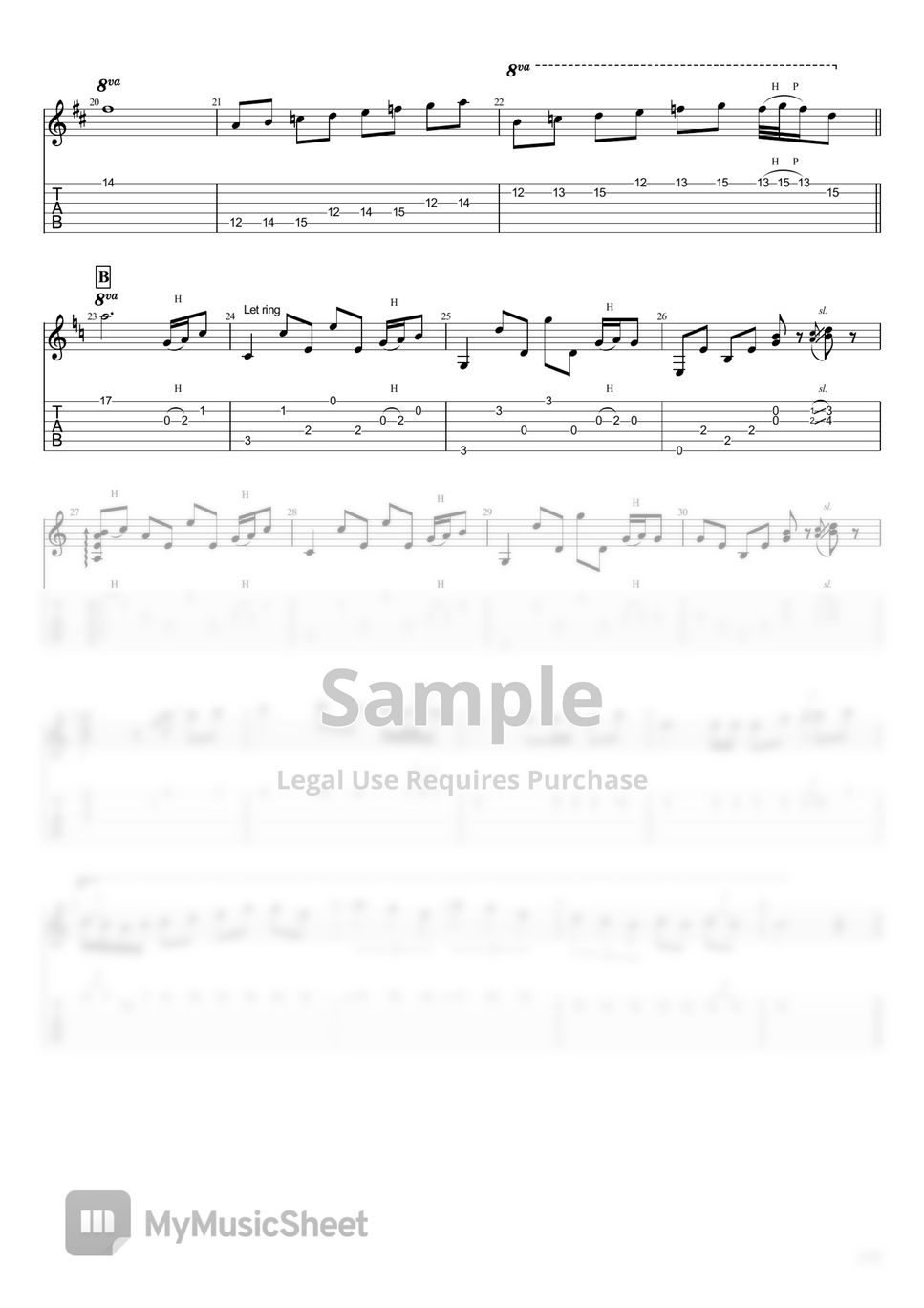 Metallica Fade to Black (Acoustic) Tab + 1staff by Kfir Ochaion