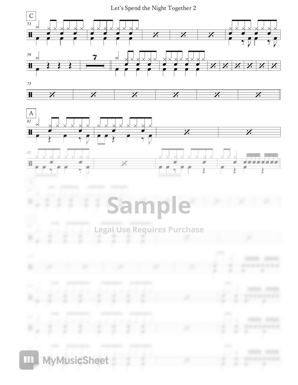 The Rolling Stones - Let's Spend the Night Together Sheets by Arkadia Drums