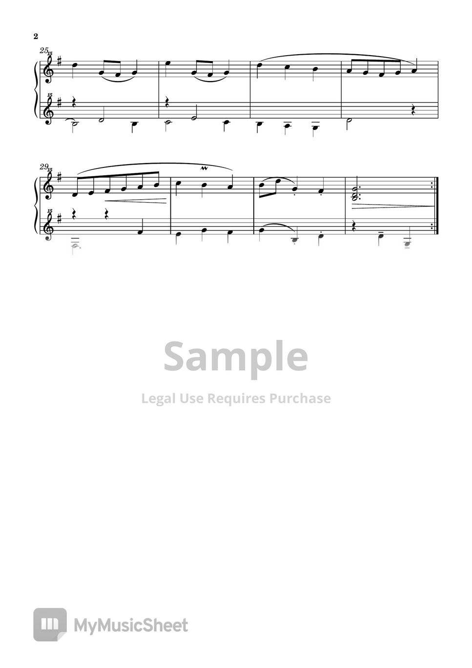 メヌエットページ バッハ / クリスティアン・ペツォールト - メヌエット ト長調 BWV Anh