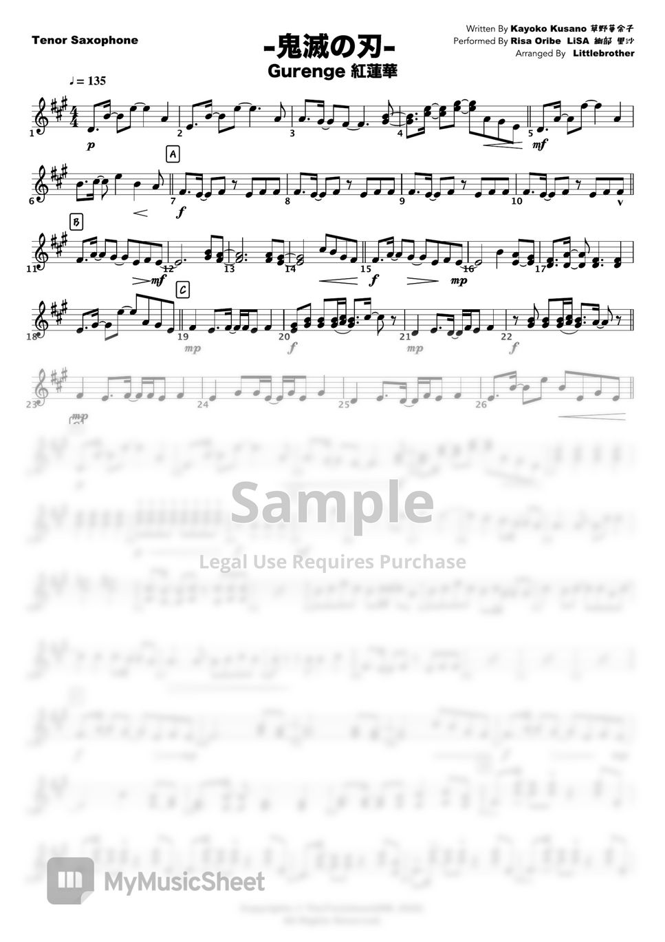 Gurenge - LiZA Sheet music for Drum group (Solo)