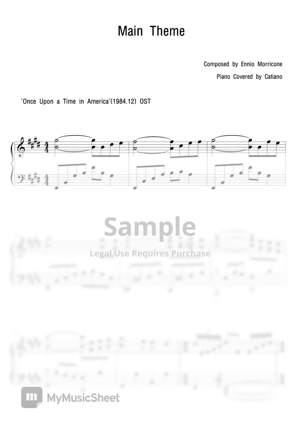 Ennio Morricone Once Upon a Time in America Sheets by Catiano