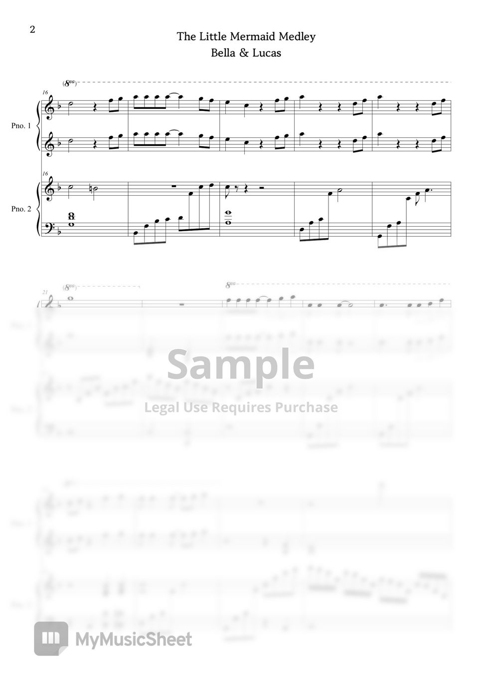 The Little Mermaid The Little Mermaid Medley Sheets By BELLA LUCAS