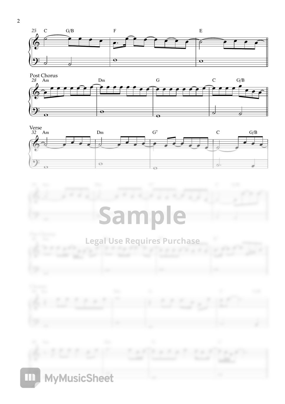 Miley Cyrus - Flowers (EASY PIANO SHEET) by Pianella Piano