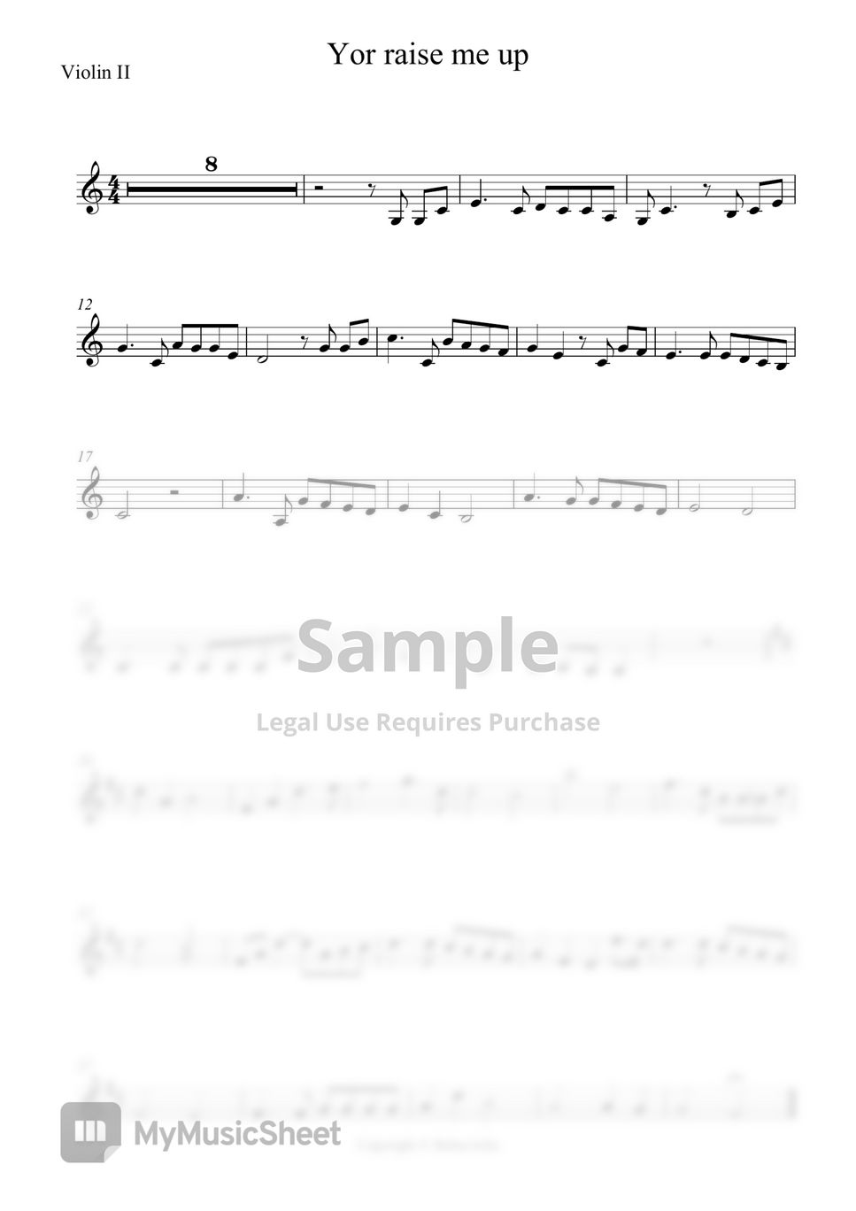 Rolf Løvland You raise me up (for two violins) Sheets by Bubuviolin