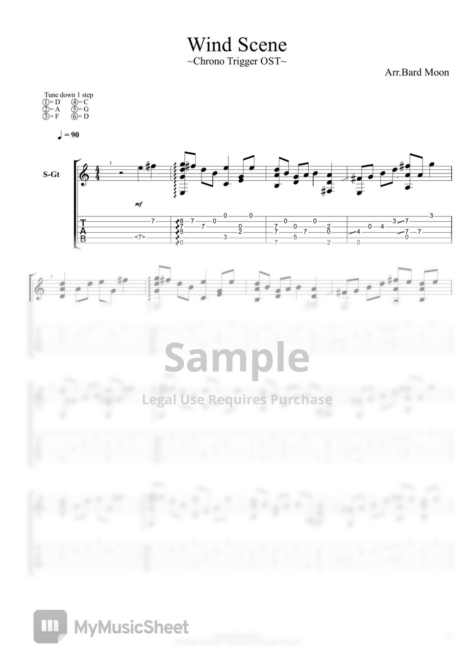 Chrono Trigger OST - Wind Scene│Fingerstyle 楽譜