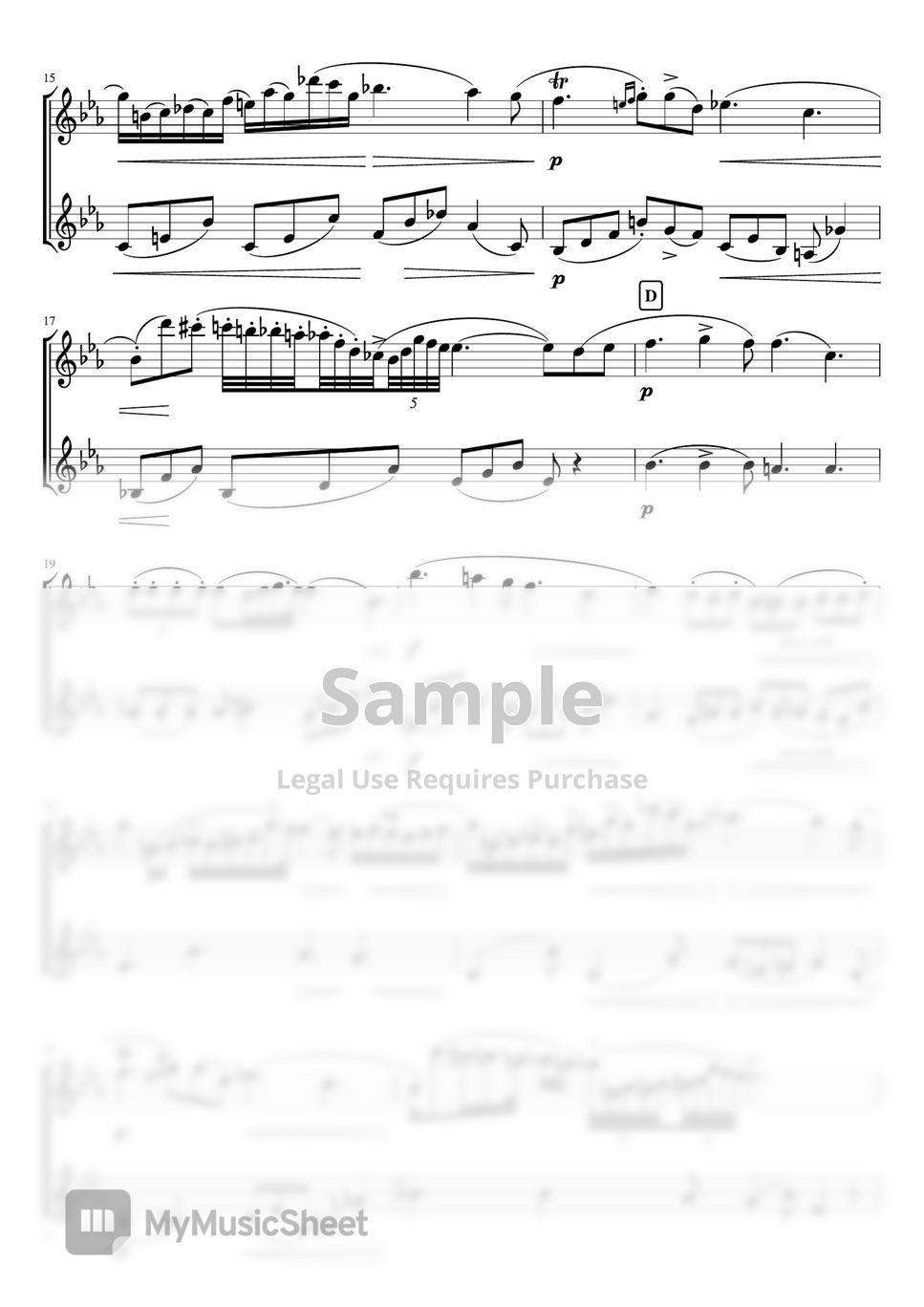 F.Chopin - Nocturne op.9-2 (E♭・Flute & Violin duet non accom paniment) by pfkaori