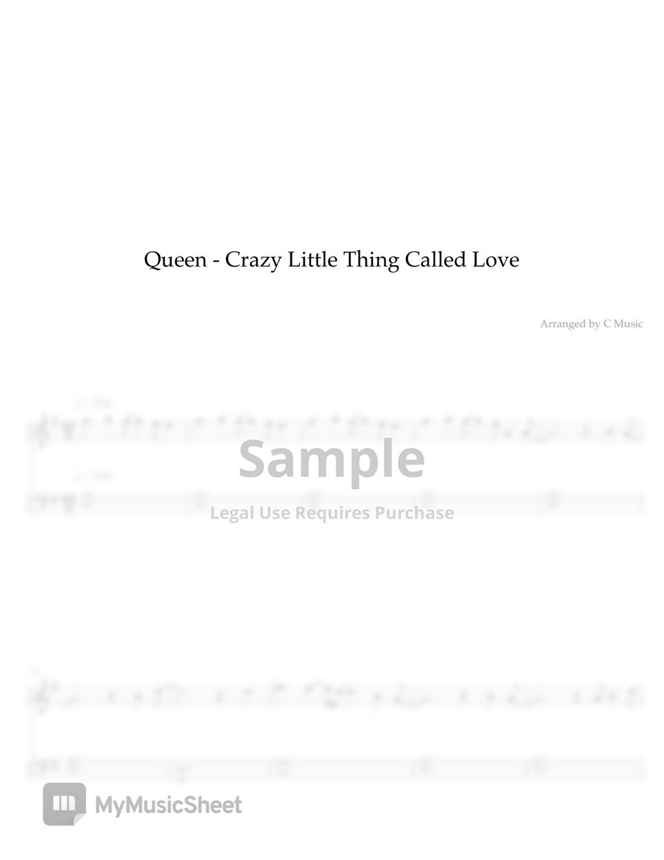 Queen - Crazy Little Thing Called Love (Easy Version) by C Music