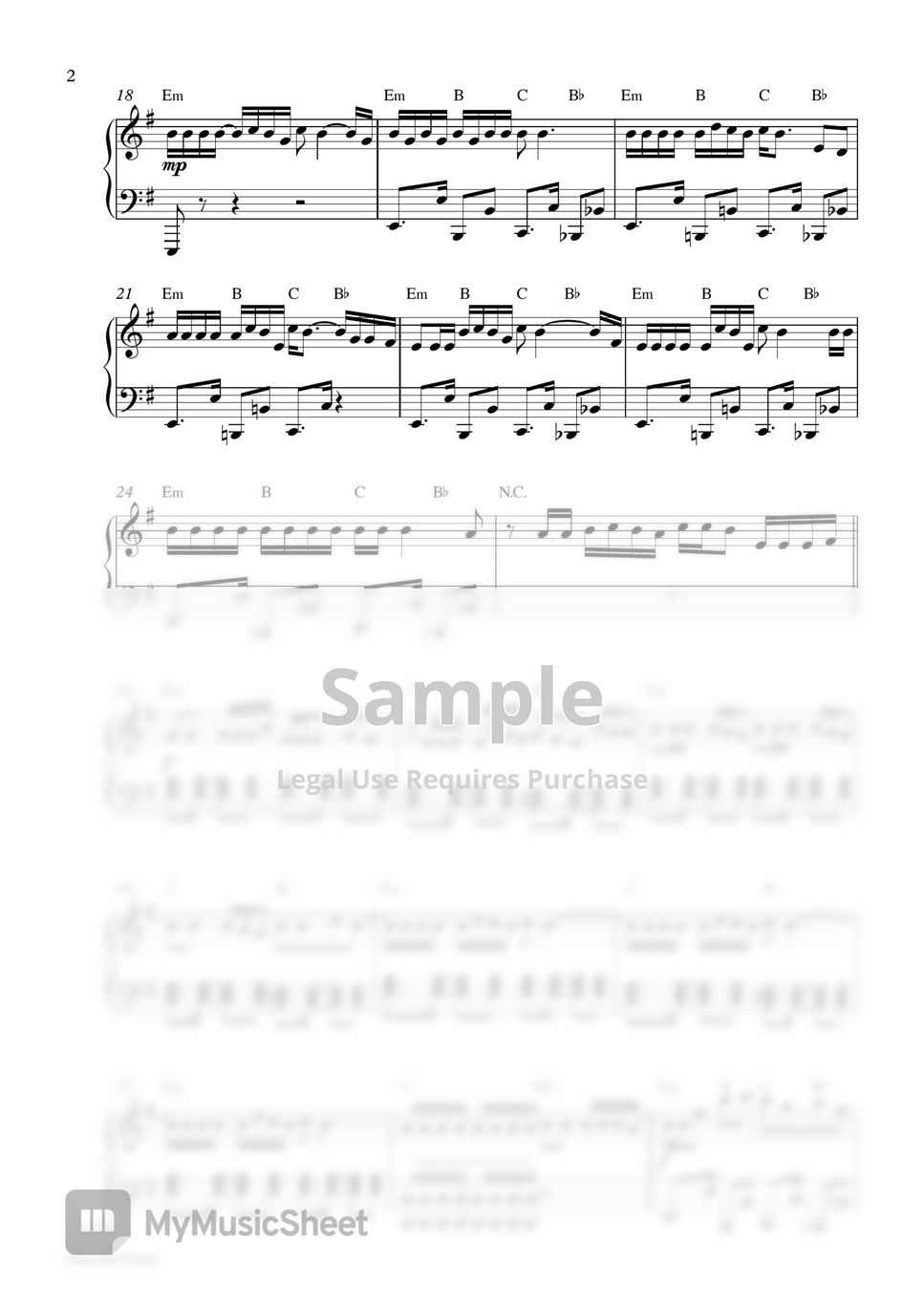 Bad Bunny - Yo Perreo Sola (Piano Sheet) by Pianella Piano