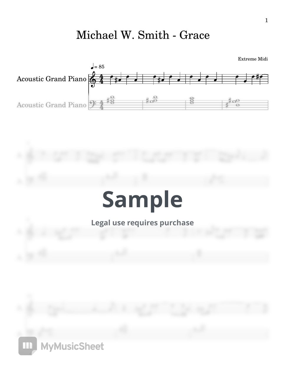 Michael W Smith Grace Easy Piano Sheet Sheets By Synthly