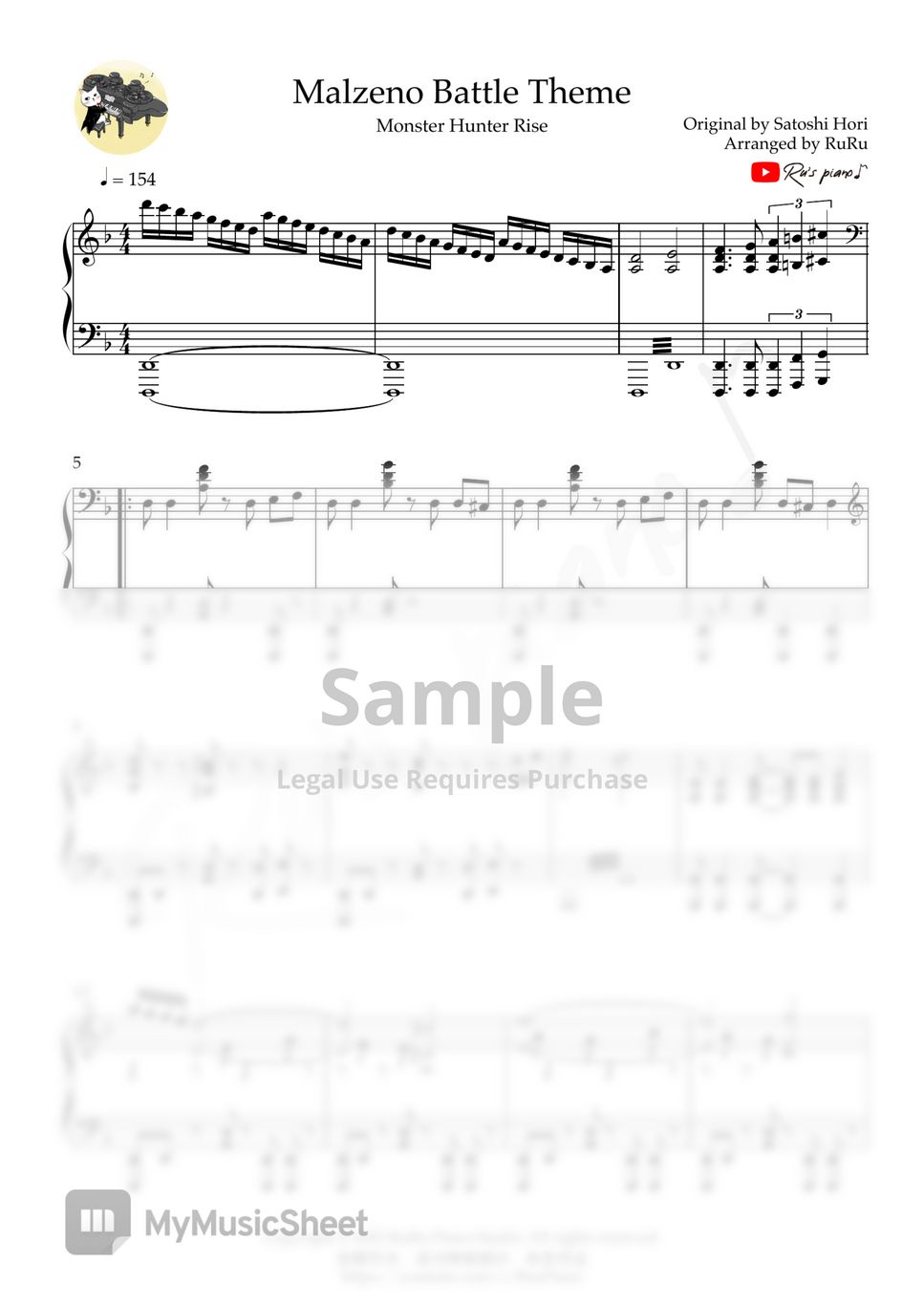 Monster Hunter Rise Malzeno Theme Sheets by Ru's Piano