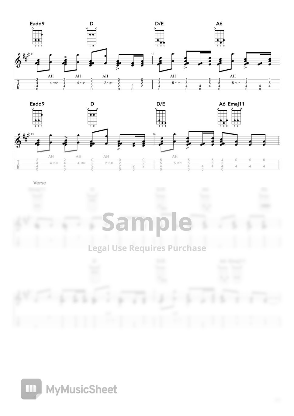 The Verve Bitter sweet symphony Tab + 1staff by 4stringboy