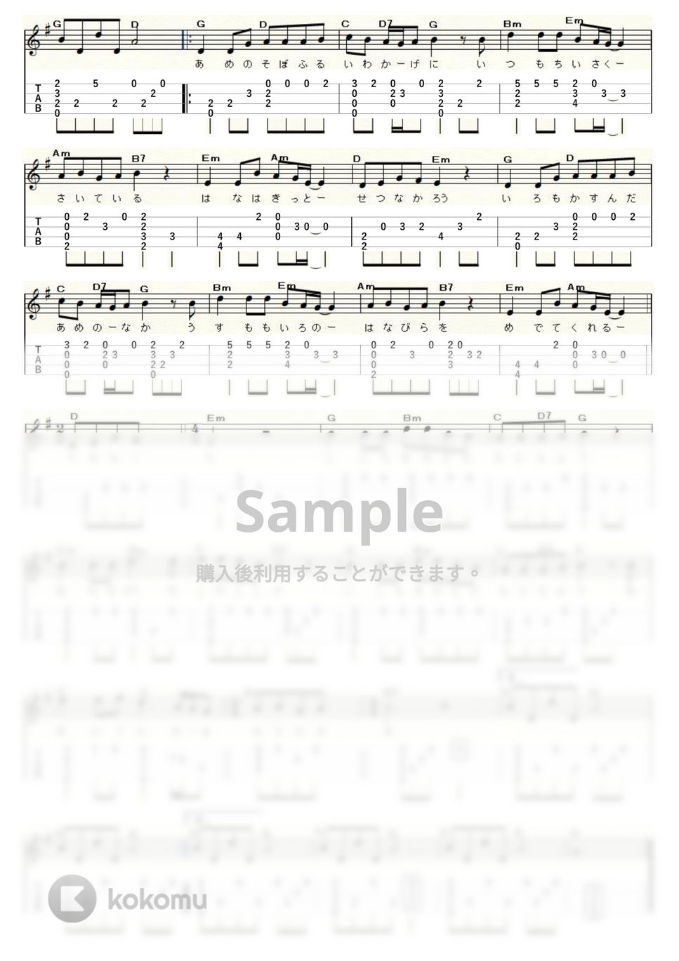 手嶌 葵 - テルーの唄 (ｳｸﾚﾚｿﾛ/High-G・Low-G/中級) by ukulelepapa