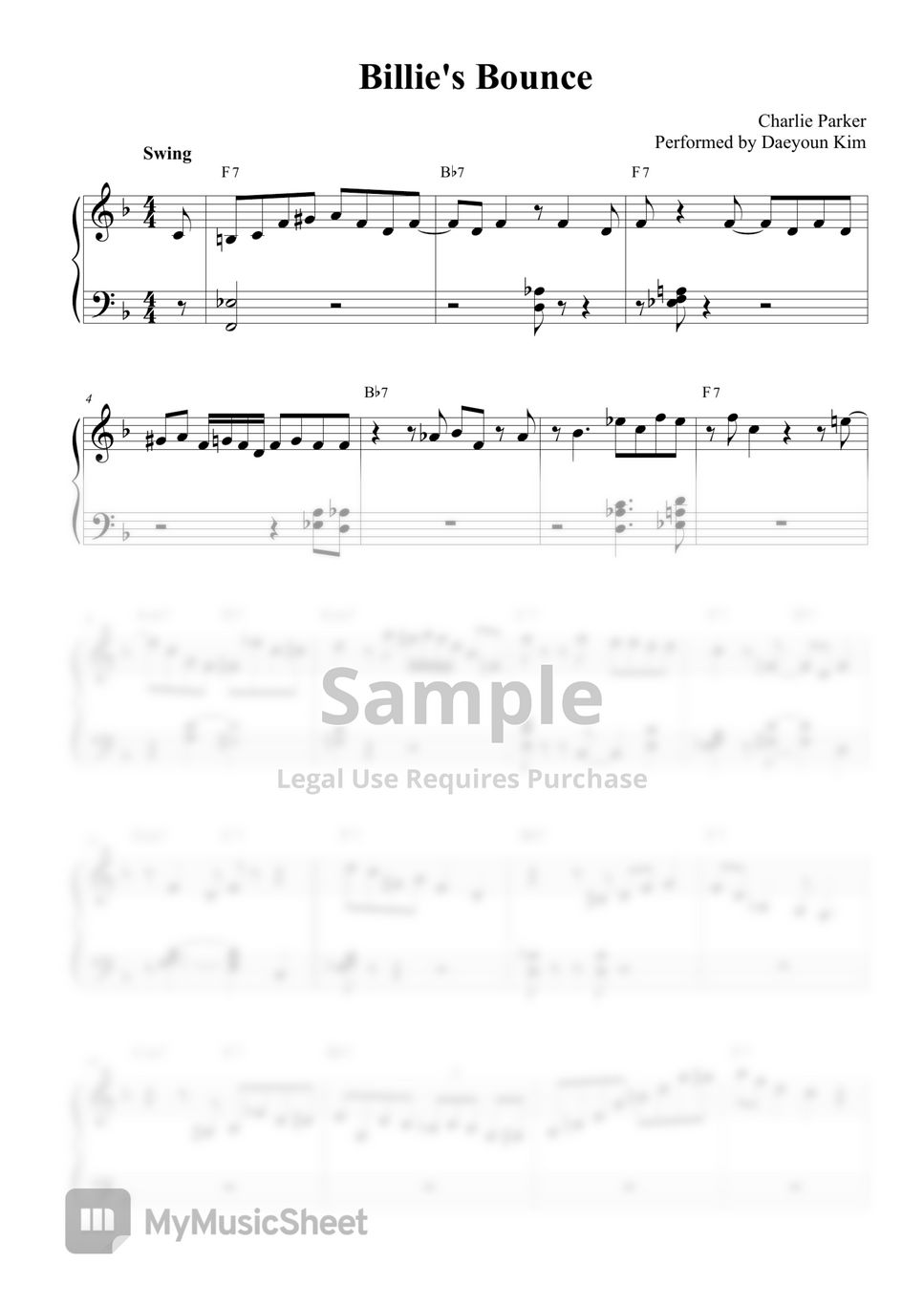 Billie's Bounce Sheet music for Trumpet in b-flat (Solo)