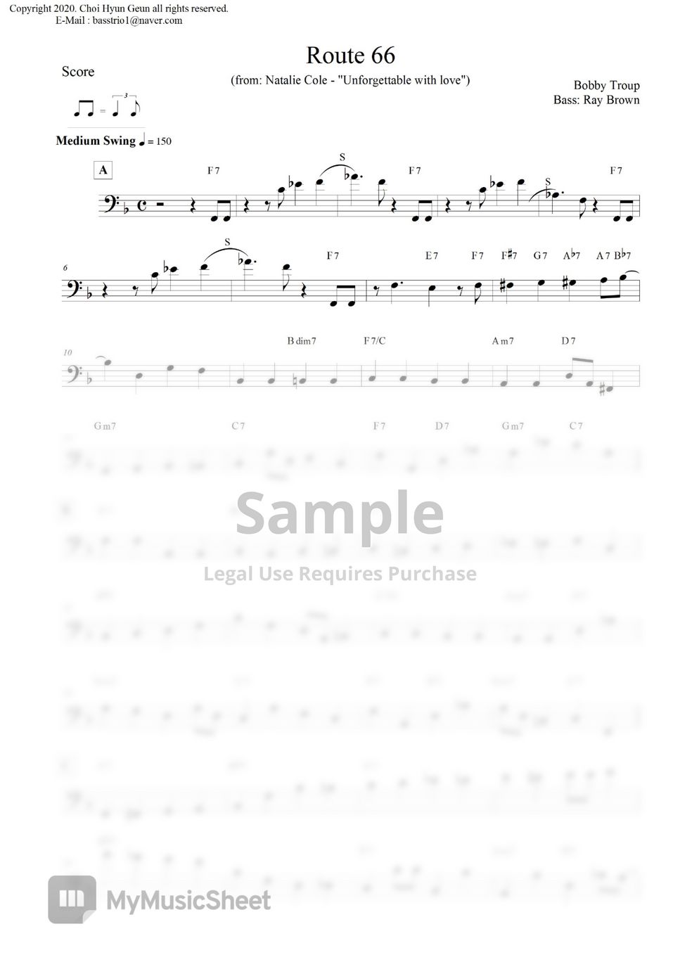 Natalie cole route 66 bass ray brown sheets by choi hyun geun
