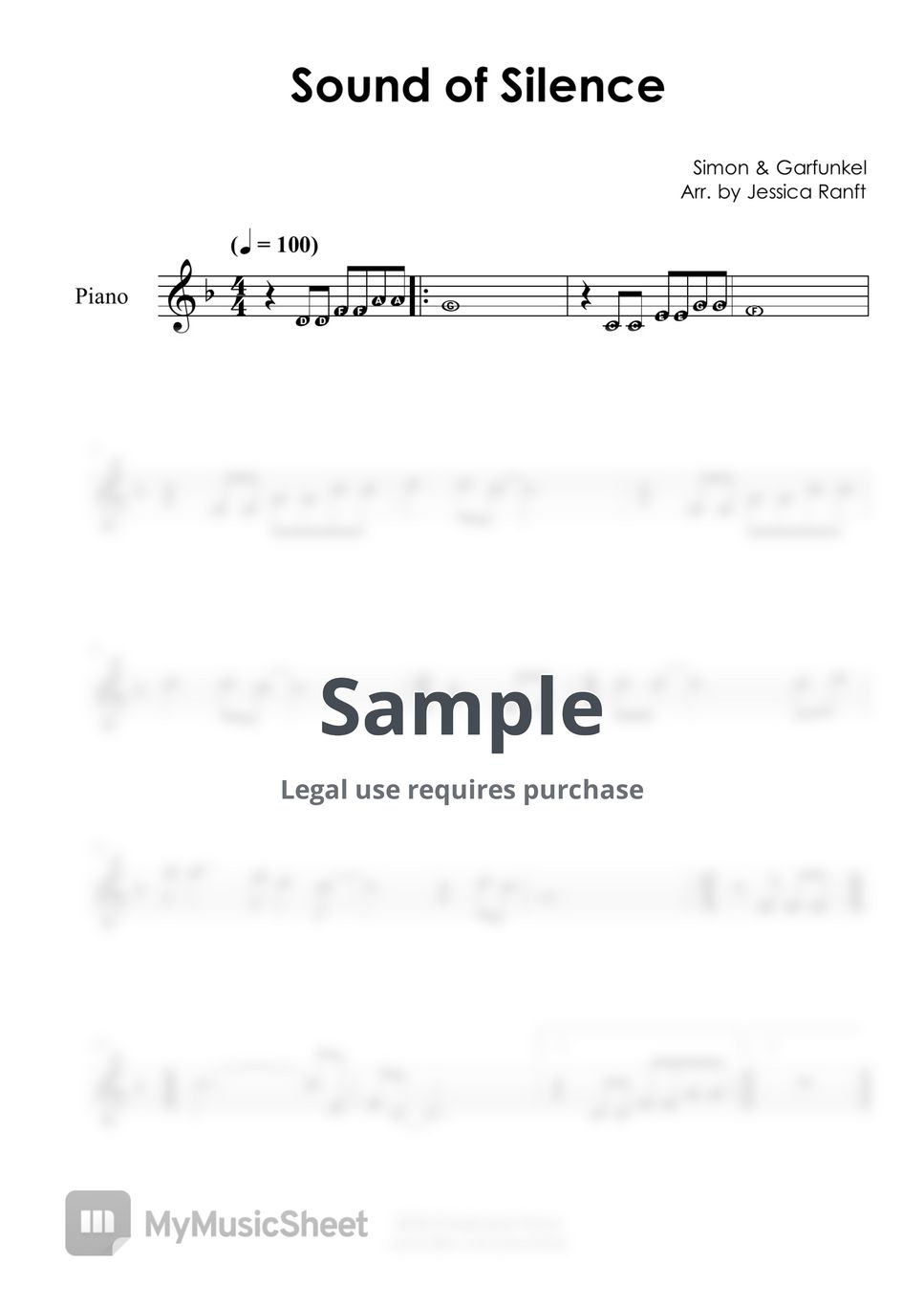 Simon & Garfunkel - The Sound Of Silence Sheets by Balladial Piano