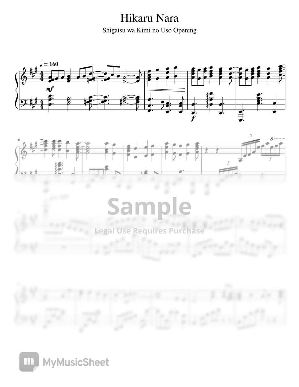 Hikaru Nara Sheet Music by Goose House for Piano/Keyboard