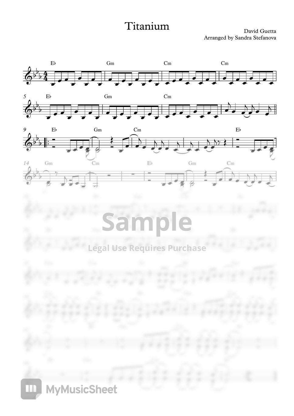 David Guetta - Titanium (Leadsheet) by Sandra Stefanova