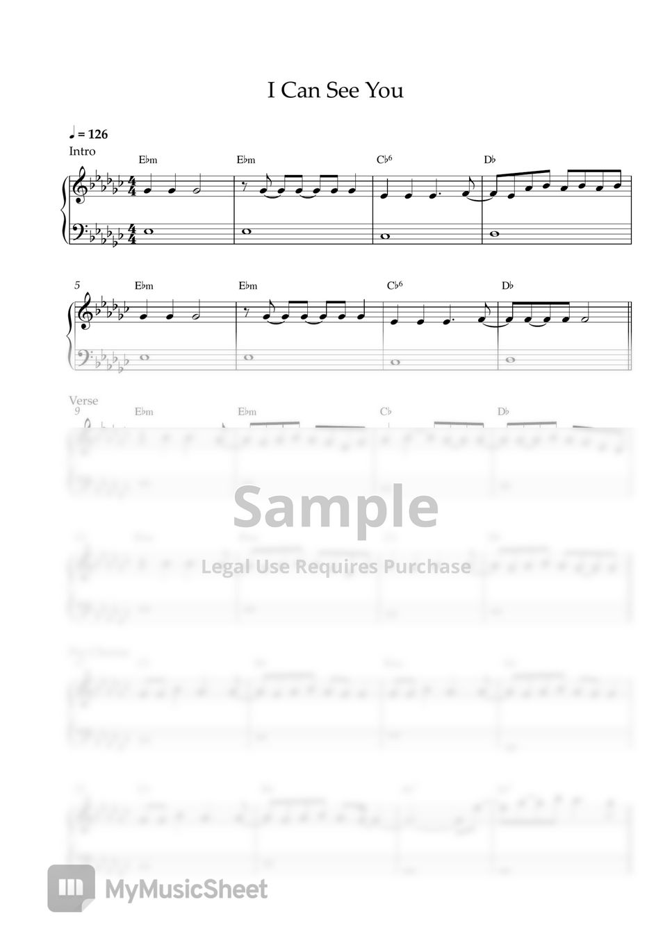 Taylor Swift - I Can See You (Piano Sheet) by Pianella Piano