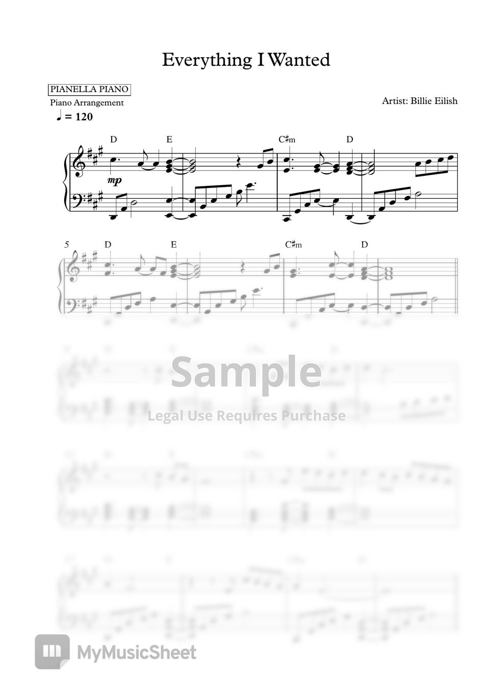 billie-eilish-everything-i-wanted-piano-sheet-sheet-music-by