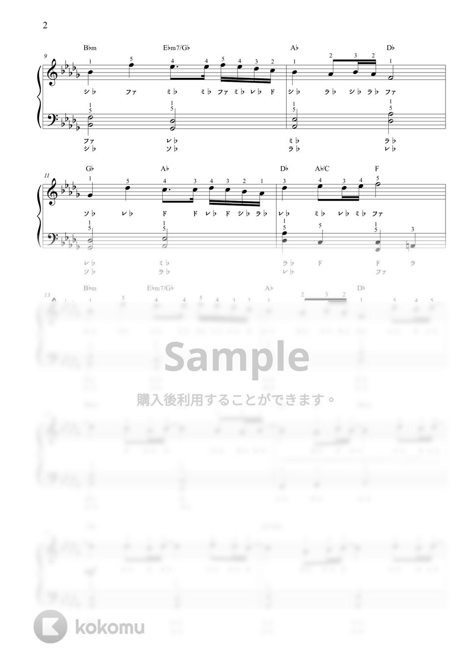 松任谷 由実 - 春よ、来い (初級/ドレミふりがな+指番号付き) by CANACANA family