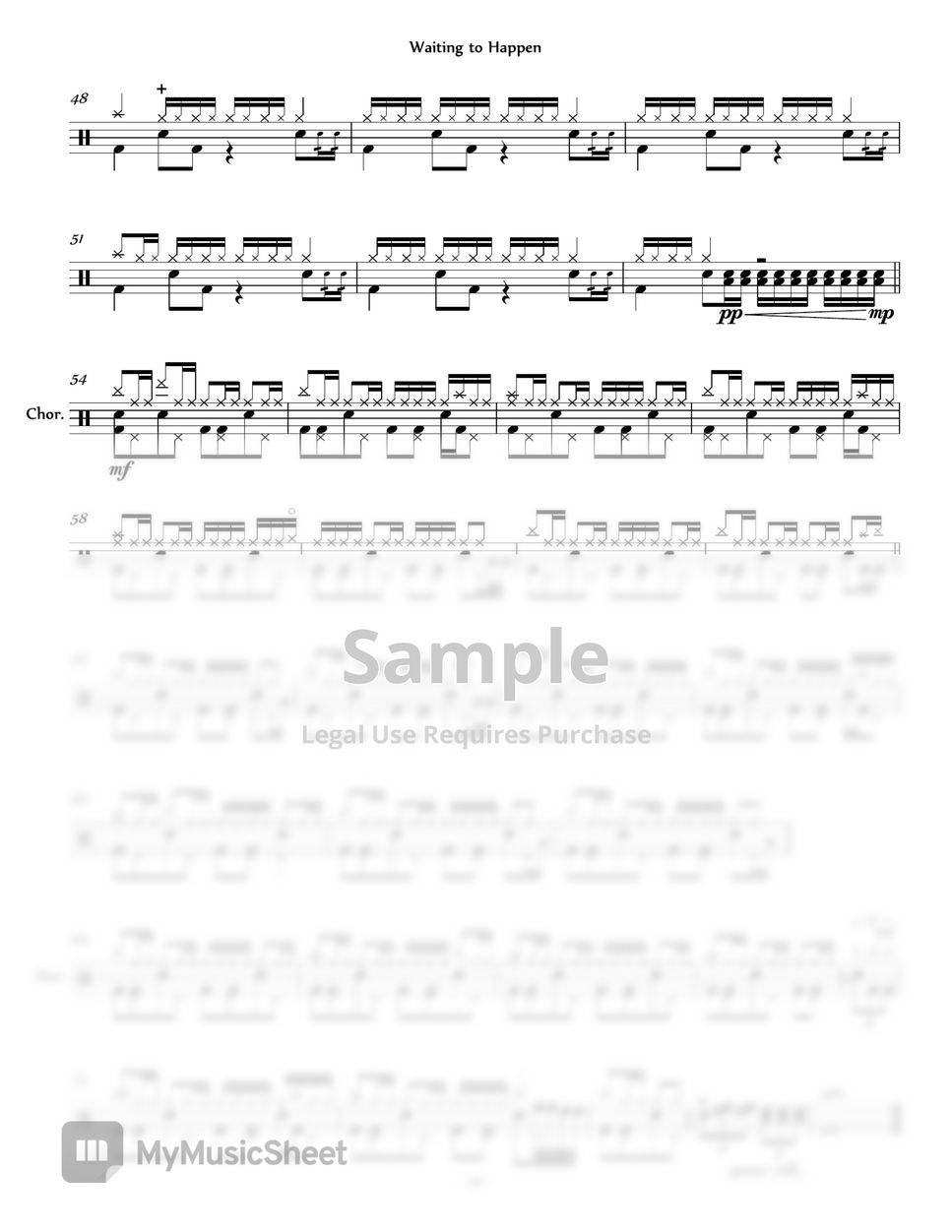 Marillion - Waiting to Happen Sheets by Evan Jaslow