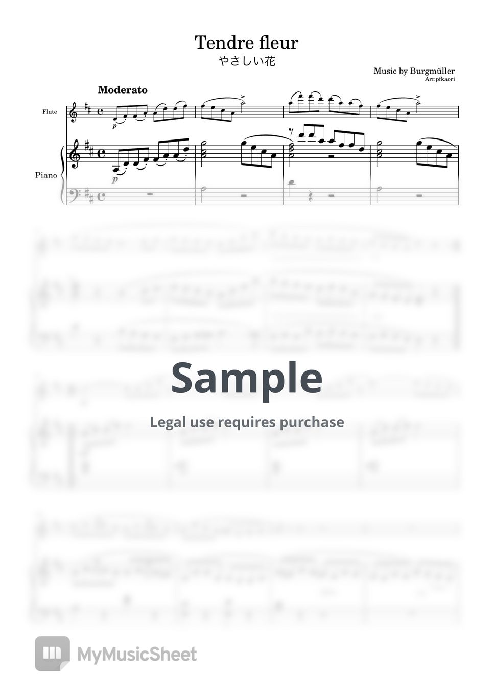 Burgmüller - Tendre fleur (flute & piano) by pfkaori
