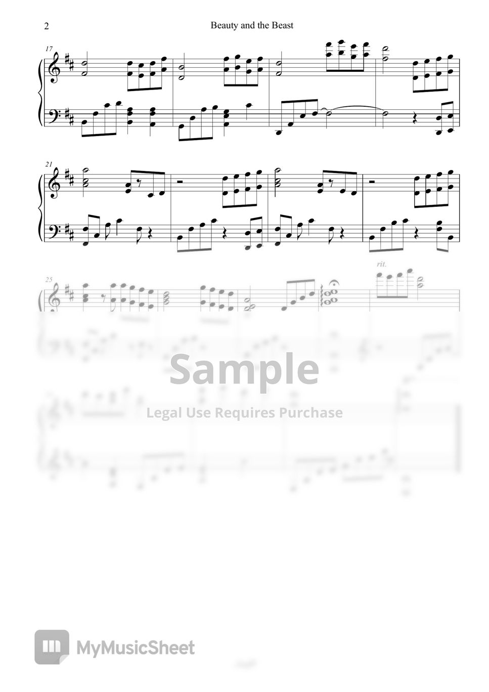 Alan Menken Beauty and the Beast by JayM 악보