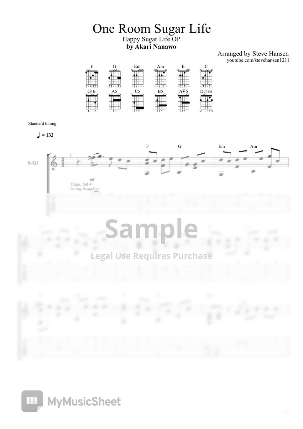 One Room Sugar Life Ukulele Sheet music for Ukulele (Solo)