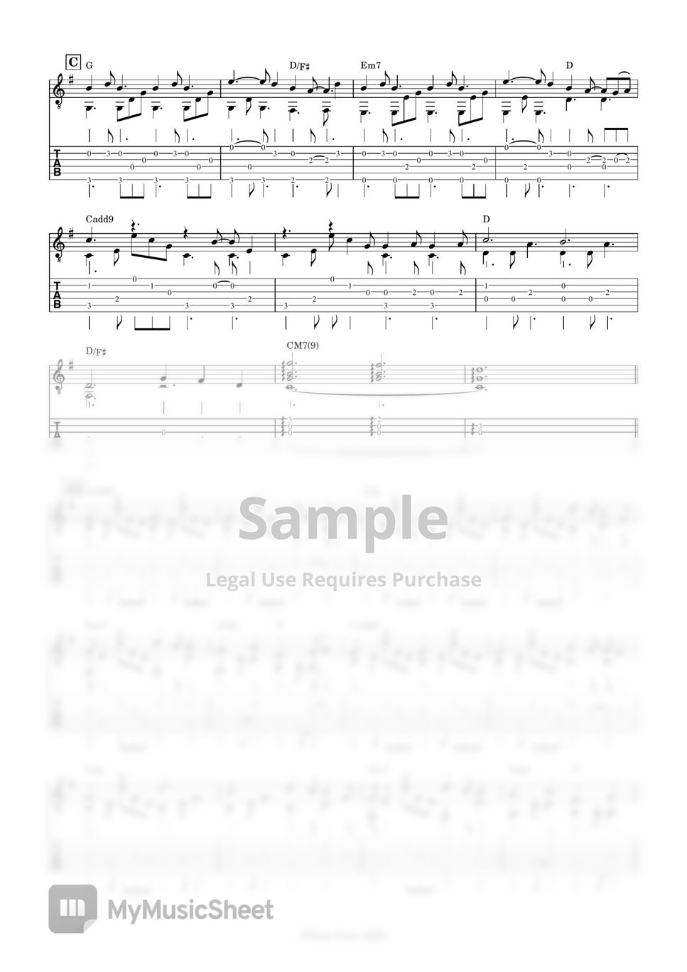 Christina Perri A Thousand Years (Fingerstyle) Tab + 1staff by Yuta Ueno