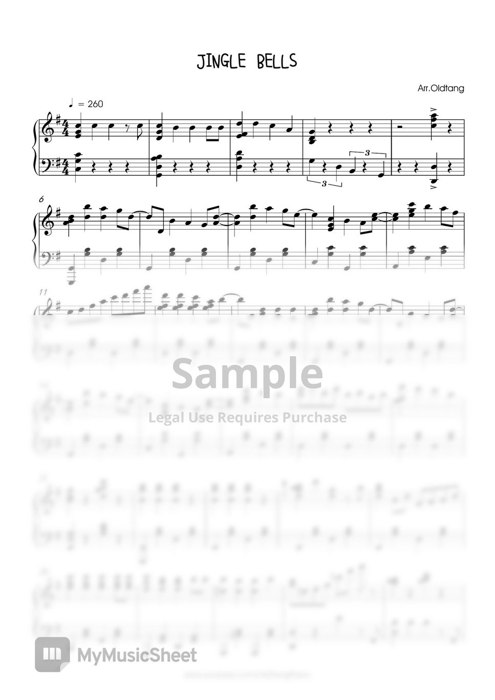 OldTangPiano Jingle Bells (fast and lively arrangement) Sheets