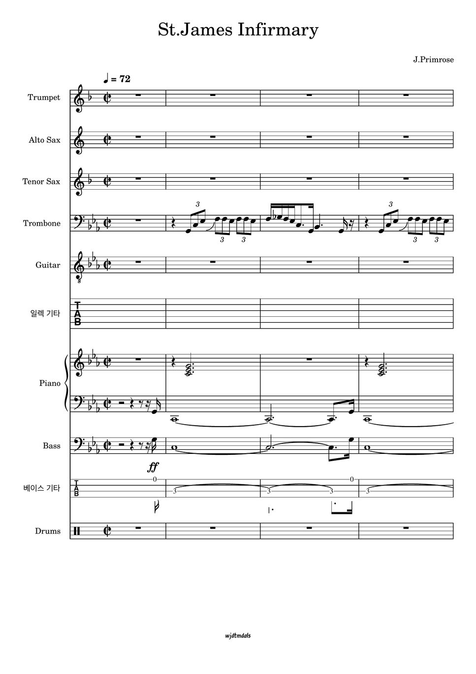 J.Primrose - St.James Infirmary (Jazz Band ver.) Sheet by jsMusic