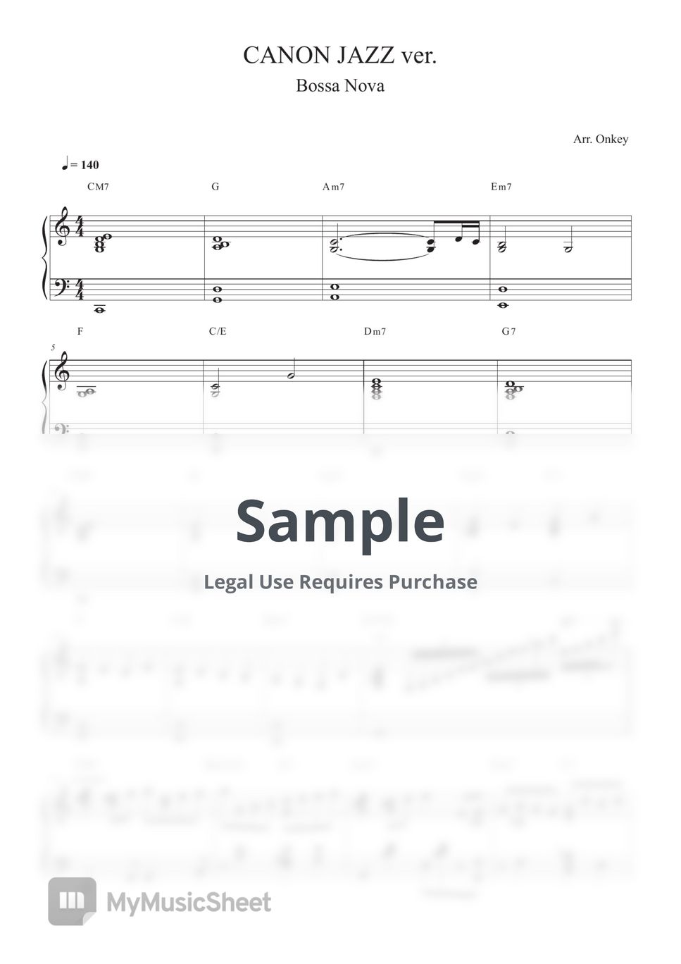 Pachelbel - Canon Jazz (Jazz Ver.) Sheets by Onkey