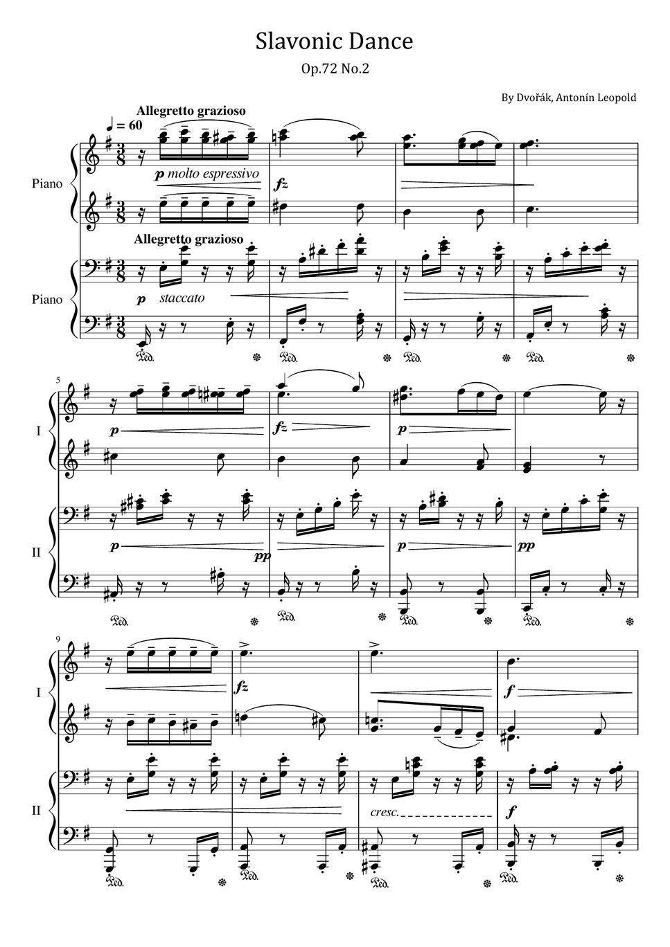 Antonin Leopold Dvorak Slavonic Dance Op.72 No.2 (Antonín Leopold