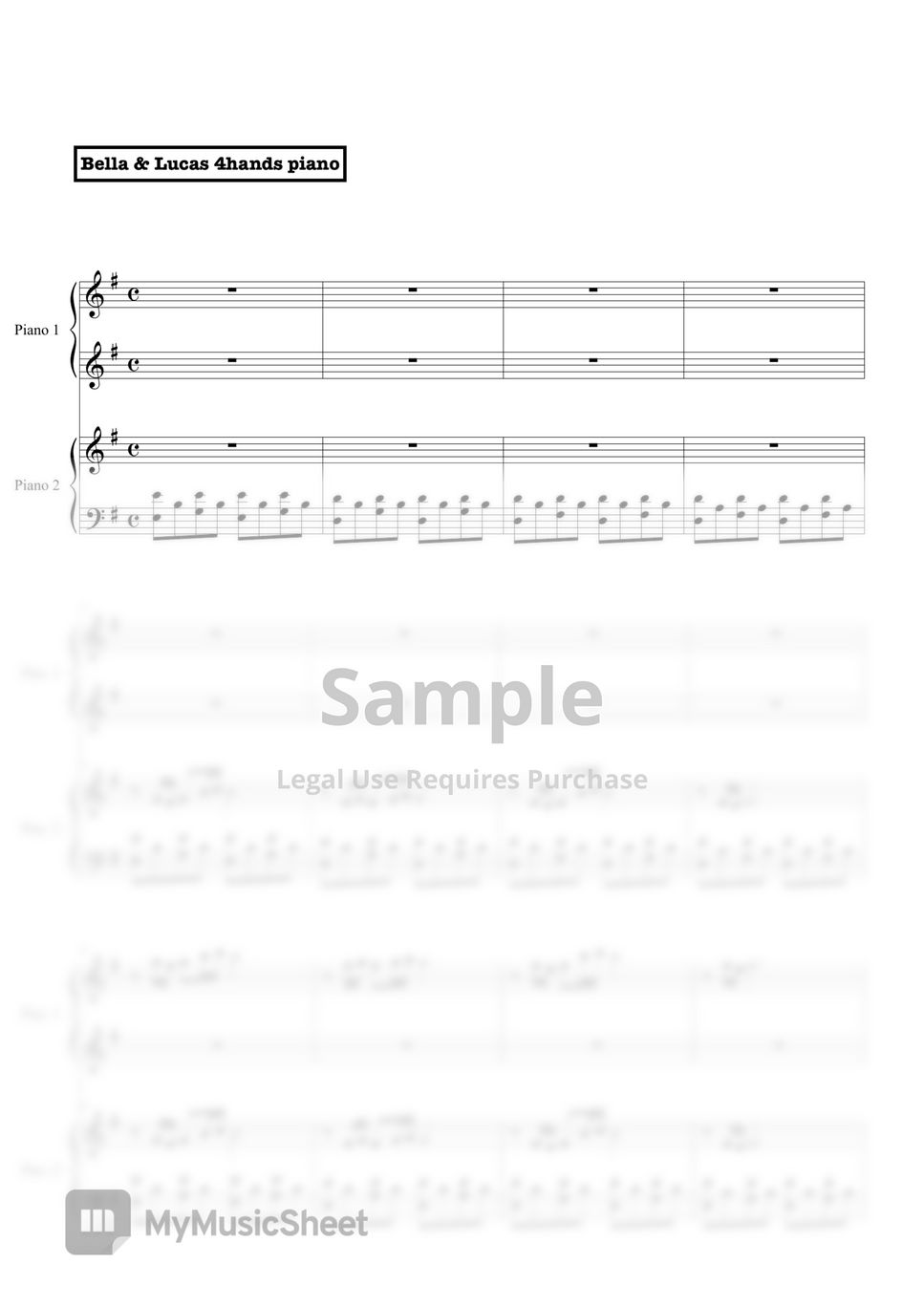 Amelie OST - Comptine d'un autre été (4HANDS PIANO) by Bella&Lucas