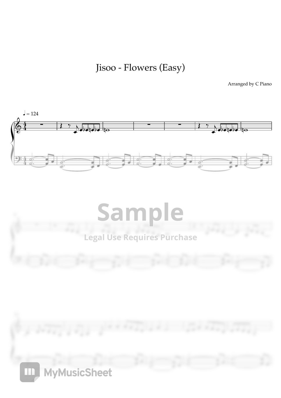 Jisoo - Flower (Easy Version) by C Piano