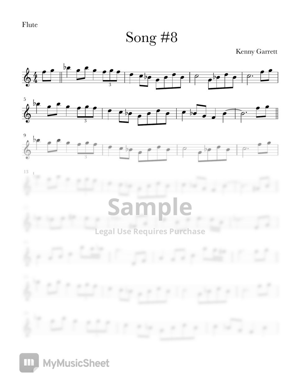 Kenny Garrett Song 8 (Flute Version) Sheets by Eunmi Kim