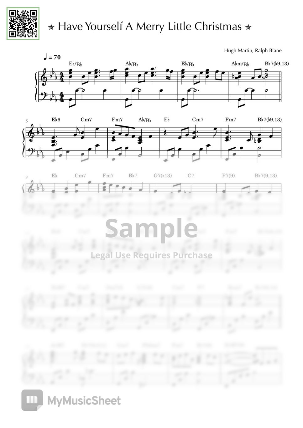 Hugh Martin, Ralph Blane Have Yourself A Merry Little Christmas (Jazz Ballad Ver.) Sheets by