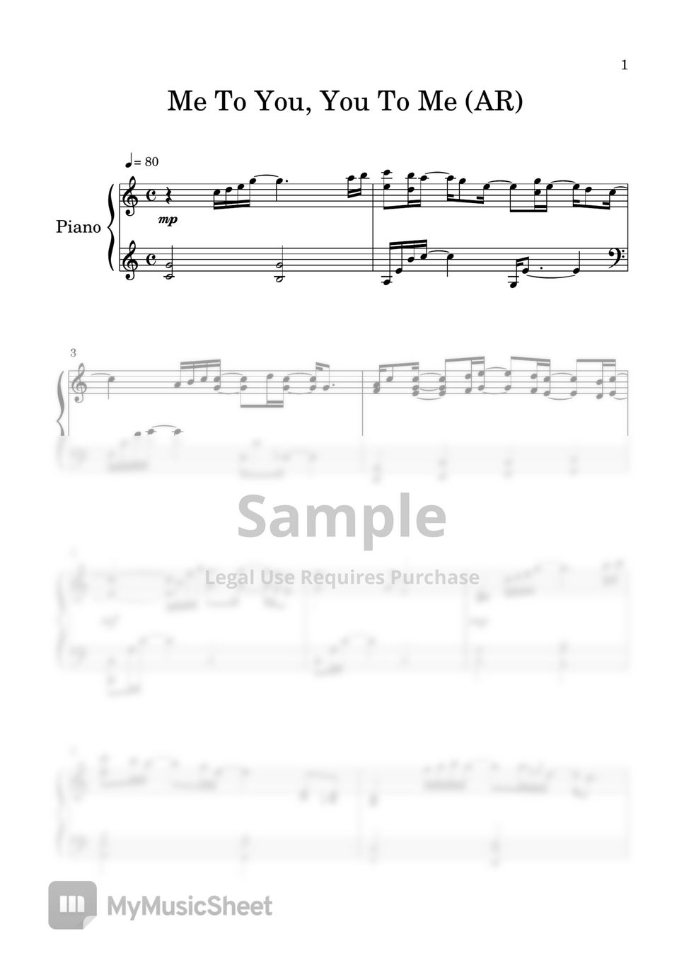 Mido and falasol me to you you to me ar sheets by just music and film
